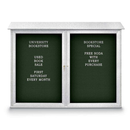 United Visual Products Indoor Enclosed Combo Board, 48"x36", White Frame/Blue & Amethyst UVCB4836W-BLUE-AMETHY